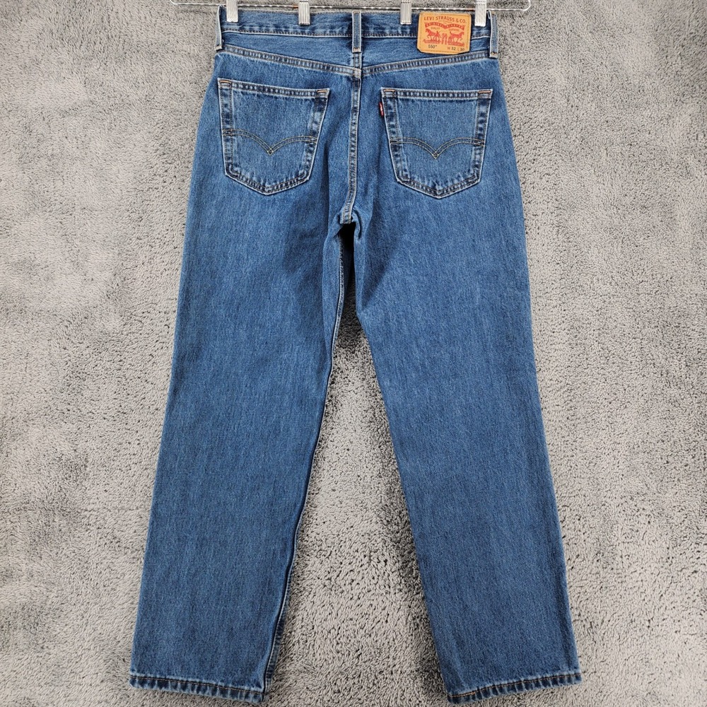 Levis 550 Jeans Mens 32x30 Blue Medium Wash Denim Relaxed Tapered Red Tab